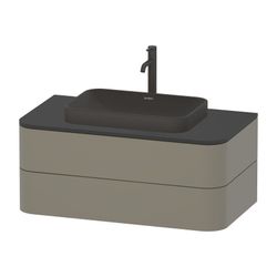 Duravit Happy D.2 Plus Aufsatzbecken 600mm, Anthrazit Matt, Rechteckig, ohne Überla... DURAVIT-2359601300 4053424702247 (Abb. 1)