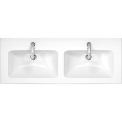 Duravit ME by Starck Doppelwaschtisch 490x1300x180mm wh, Weiß Hochglanz, Rechteckig... DURAVIT-2336130000 4053424121062 (Abb. 1)