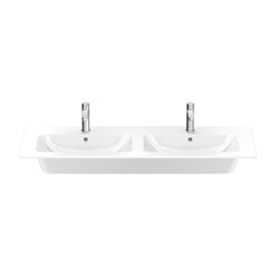 Duravit ME by Starck Doppelwaschtisch 490x1300x180mm wh, Weiß Hochglanz, Rechteckig... DURAVIT-2336130000 4053424121062 (Abb. 1)