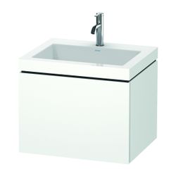 Duravit L-Cube Waschtisch-Set C-bonded wh Dekor, 480x600x500mm Mattweiß, Grifflos,... DURAVIT-LC6916O1818 4053424498935 (Abb. 1)