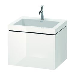 Duravit L-Cube Waschtisch-Set C-bonded wh Dekor, 480x600x500mm Weiß HG, Grifflos, ... DURAVIT-LC6916O2222 4053424499024 (Abb. 1)