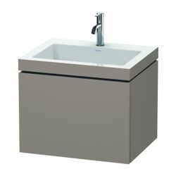 Duravit L-Cube Waschtisch-Set C-bonded wh Dekor, 480x600x500mm Basalt Matt, Griffl... DURAVIT-LC6916O4343 4053424498959 (Abb. 1)