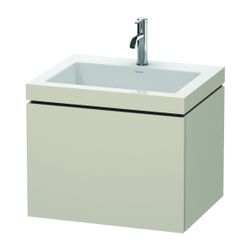 Duravit L-Cube Waschtisch-Set C-bonded wh Dekor, 480x600x500mm Taupe Matt, Grifflo... DURAVIT-LC6916O9191 4053424499017 (Abb. 1)