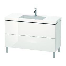 Duravit L-Cube Waschtisch-Set C-bonded bds Dekor, 480x1200x698mm Weiß HG, Grifflos... DURAVIT-LC6939O2222 4053424420028 (Abb. 1)