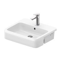 Duravit Qatego Halbeinbauwaschtisch 470x550x150mm, Weiß Hochglanz, 1 HL, mit Überla... DURAVIT-0399550000 4067116305395 (Abb. 1)