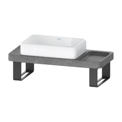 Duravit Qatego Aufsatzbecken Weiß Hochglanz mit Konsole Lavastein poliert, Konsolentr... DURAVIT-D4800600 4067116314731 (Abb. 1)