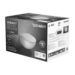 Duravit Architec WC-Set wandhäng. Weiß Hochglanz, 4,5l, Tiefspüler, rimless, waager... DURAVIT-45720900A1 4053424689609 (Abb. 1)