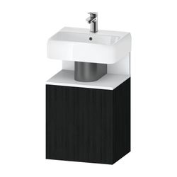 Duravit Qatego Waschtischunterbau wandh. 350x440x645mm L, Eiche Mattschwarz, D... DURAVIT-QA4076L18160000 4067116217766 (Abb. 1)