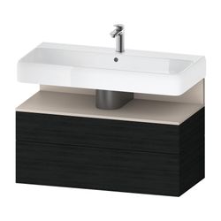 Duravit Qatego Waschtischunterbau wandh 470x990x590mm Eiche Mattschwarz/Taupe ... DURAVIT-QA4395091160000 4067116171143 (Abb. 1)