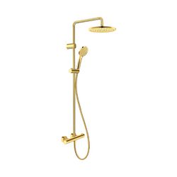 Duravit Shower Systems Duschsystem Gold poliert, Thermostat, Kopfbrause 250mm, 9l... DURAVIT-TH4282008034 4067116316339 (Abb. 1)
