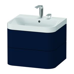 Duravit Happy D.2 Waschtisch-Set C-shaped wh Dekor, 490x575x480mm Nachtblau Seiden... DURAVIT-HP4345E9898 4063382002716 (Abb. 1)