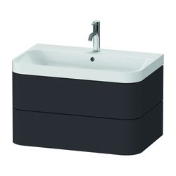 Duravit Happy D.2 Waschtisch-Set C-shaped wh Lack, 490x775x480mm Graphit SM, Griff... DURAVIT-HP4347O8080 4063382002815 (Abb. 1)