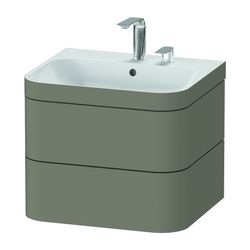 Duravit Happy D.2 Waschtisch-Set C-bonded wh Dekor, 490x575x480mm Steingrau Seiden... DURAVIT-HP4635E9292 4053424978338 (Abb. 1)