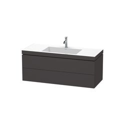 Duravit L-Cube Waschtisch-Set C-bonded wh Dekor, 480x1200x500mm Graphit SM, Griffl... DURAVIT-LC6929O8080 4053424987354 (Abb. 1)