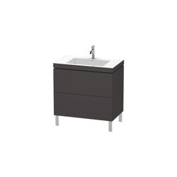 Duravit L-Cube Waschtisch-Set C-bonded bds Echtholzfurnier, 480x800x698mm Graphit ... DURAVIT-LC6937O8080 4053424987415 (Abb. 1)