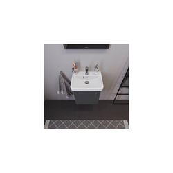 Duravit No.1 Waschtischunterbau wandhängend 386x440x478mm L Graphit Matt Folie... DURAVIT-N14267L49490000 4063382802057 (Abb. 1)