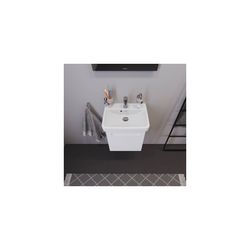 Duravit No.1 Waschtischunterbau wandhängend 386x440x478mm L, Mattweiß, Folie/K... DURAVIT-N14267L18180000 4063382802040 (Abb. 1)