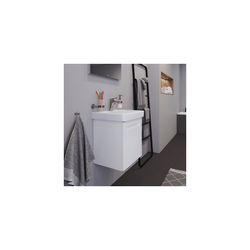 Duravit No.1 Waschtischunterbau wandhängend 386x440x478mm L, Mattweiß, Folie/K... DURAVIT-N14267L18180000 4063382802040 (Abb. 1)