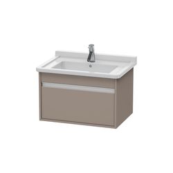 Duravit Ketho Waschtischunterbau wandh. 455x650x410mm, Basalt Matt, Griffleiste Si... DURAVIT-KT666304343 4021534691683 (Abb. 1)