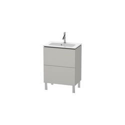 Duravit L-Cube Waschtischunterbau bodenstehend 391x620x704mm Betongrau Matt, Griff... DURAVIT-LC667300707 4053424648255 (Abb. 1)