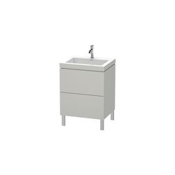 Duravit L-Cube Waschtisch-Set C-bonded bodenst. Dekor, 480x600x698mm Betongrau Mat... DURAVIT-LC6936O0707 4053424652290 (Abb. 1)