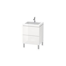 Duravit L-Cube Waschtisch-Set C-bonded bds Dekor, 480x600x698mm Weiß HG, Grifflos,... DURAVIT-LC6936O2222 4053424500881 (Abb. 1)