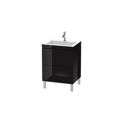 Duravit L-Cube Waschtisch-Set C-bonded bodenst. Dekor, 480x600x698mm Schwarz Hochg... DURAVIT-LC6936O4040 4053424501017 (Abb. 1)