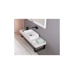 Duravit Qatego Aufsatzbecken Weiß Hochglanz mit Konsole Marmor poliert, Konsolenträge... DURAVIT-D4800700 4067116314748 (Abb. 1)