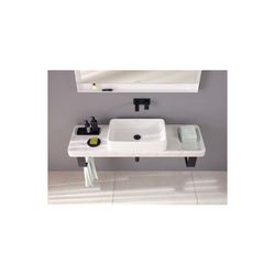 Duravit Qatego Aufsatzbecken Weiß Hochglanz mit Konsole Marmor poliert, Konsolenträge... DURAVIT-D4800700 4067116314748 (Abb. 1)