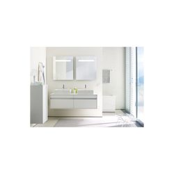 Duravit Ketho Halbhochschrank Dekor 360x500x880mm, Mattweiß, 1 Tür L, 2 Glasfachbö... DURAVIT-KT1266L1818 4021534724213 (Abb. 1)