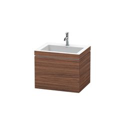 Duravit L-Cube Waschtisch-Set C-bonded wh Dekor, 480x600x500mm Nusb.dunkel Matt, G... DURAVIT-LC6916O2121 4053424651354 (Abb. 1)