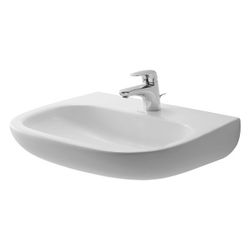 Duravit D-Code Waschtisch 460x600x175mm wandhängend, Weiß Hochglanz, Halbrund, 1 WP... DURAVIT-2311600070 4021534640551 (Abb. 1)