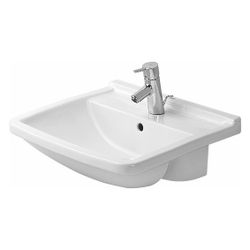 Duravit Starck 3 Halbeinbauwaschtisch 460x550x220mm, Weiß Hochglanz, 1 HL, mit Über... DURAVIT-0310550000 4021534258343 (Abb. 1)