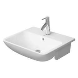 Duravit ME by Starck Halbeinbauwaschtisch 455x550x180mm, Weiß Hochglanz, 1 HL, mit ... DURAVIT-0378550000 4053424020624 (Abb. 1)