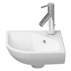 Duravit ME by Starck Eck-Handwaschbecken 380x435x155mm, Weiß Hochglanz, Halbrund,1 ... DURAVIT-0722430000 4053424052199 (Abb. 1)