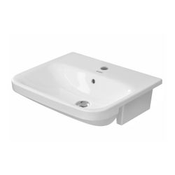 Duravit DuraStyle Halbeinbauwaschtisch 455x550x170mm, Weiß Hochglanz, 1 HL, mit Übe... DURAVIT-0375550000 4021534894190 (Abb. 1)