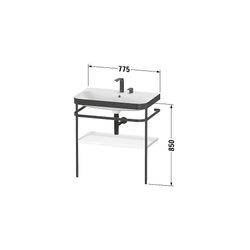 Duravit Happy D.2 Waschtisch-Set C-bonded Metallkonsole Echtholzfurnier, 490x775x8... DURAVIT-HP4737O2222 4063382004536 (Abb. 1)