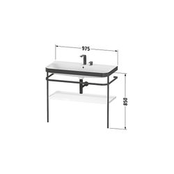 Duravit Happy D.2 Waschtisch-Set C-bonded Metallkonsole Lack, 490x975x850mm, Medit... DURAVIT-HP4738N7171 4063382004901 (Abb. 1)