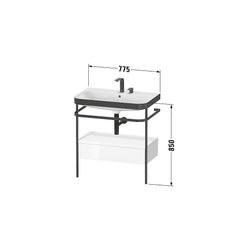 Duravit Happy D.2 Waschtisch-Set C-bonded Metallkonsole, SK Lack, 490x775x850mm, T... DURAVIT-HP4742N6060 4053424995557 (Abb. 1)