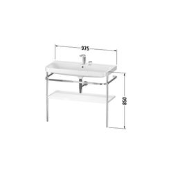 Duravit Happy D.2 Waschtisch-Set C-shaped Metallkonsole 490x975x850mm, Weiß SM, mi... DURAVIT-HP4838N8383 4067116019612 (Abb. 1)