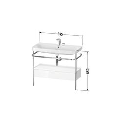 Duravit Happy D.2 Waschtisch-Set C-shaped Metallkonsole, SK Dekor, 490x975x850mm, ... DURAVIT-HP4843E3636 4053424997827 (Abb. 1)