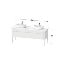 Duravit Luv Konsolenwaschtischunterbau bodenstehend 570x1733x743mm ohne KSP 2 Ausz... DURAVIT-LU9567B9292 4053424465753 (Abb. 1)