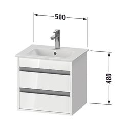 Duravit Ketho Waschtischunterbau wandhäng. 412x500x480mm Compact, Eiche Mattschwar... DURAVIT-KT644401616 4063382032706 (Abb. 1)