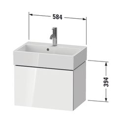Duravit L-Cube Waschtischunterbau wandh. 391x584x394mm, Compact Mattweiß, Grifflos... DURAVIT-LC611901818 4063382033352 (Abb. 1)