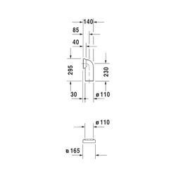 Duravit Ablaufbogen mit Rosette, Abgang waagerecht, Durchmesser Zulauf 130mm, Ablau... DURAVIT-0014280000 4021534000379 (Abb. 1)