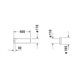 Duravit Ablaufstutzen mit Rosette, Abgang waagerecht, Weiß... DURAVIT-0014290000 4021534000454 (Abb. 1)