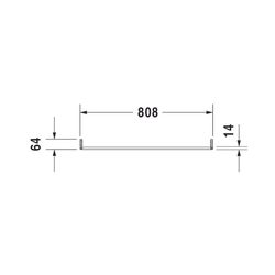 Duravit Universal Handtuchhalter 64x808x71mm, Chrom, Messing, 1 Arm, mit Befestigun... DURAVIT-0030361000 4021534405785 (Abb. 1)