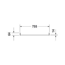 Duravit Universal Handtuchhalter 64x755x71mm, Chrom, Messing, 1 Arm, mit Befestigun... DURAVIT-0030381000 4021534344336 (Abb. 1)