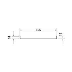 Duravit Universal Handtuchhalter 64x955x71mm, Chrom, Messing, 1 Arm, mit Befestigun... DURAVIT-0030391000 4021534344343 (Abb. 1)