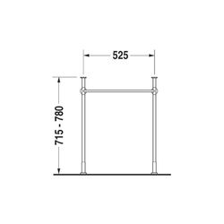 Duravit Vero Metallkonsole 425x525x715-780mm, für 045360/45460 235060, Chrom polier... DURAVIT-0030631000 4021534253119 (Abb. 1)